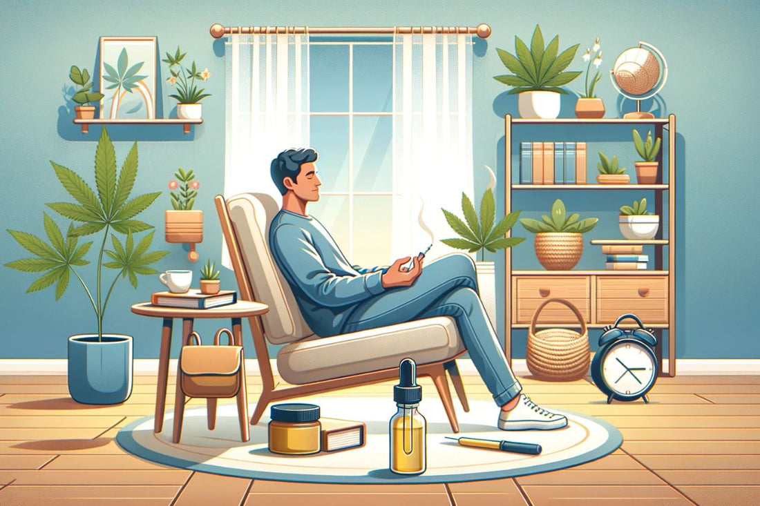 Un homme paisiblement assis dans une pièce