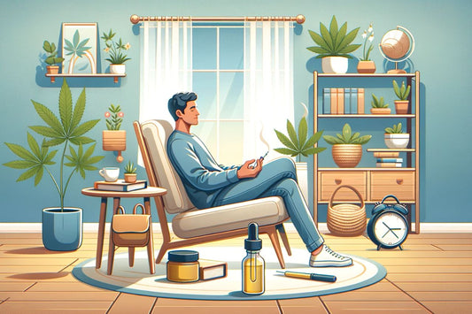 Un homme paisiblement assis dans une pièce