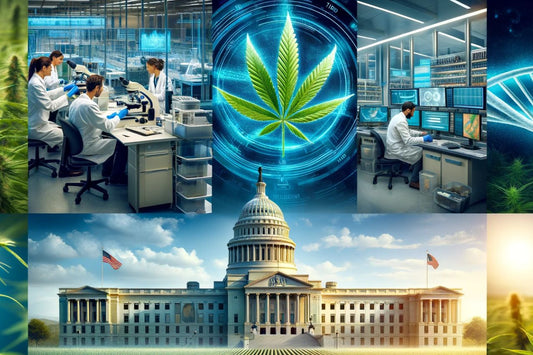 Des chercheurs et une feuille de cannabis