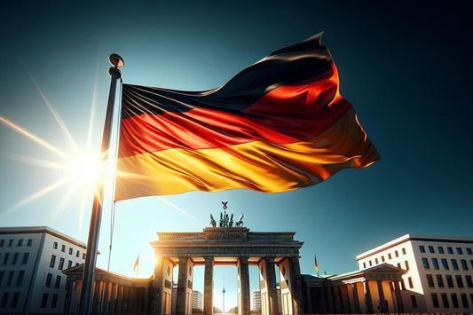 Agitant le drapeau allemand