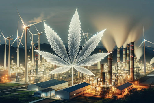 Feuille de cannabis dans une centrale électrique
