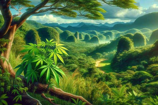 Plante de cannabis dans la forêt