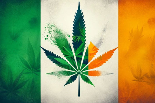 Couleur du drapeau irlandais et d'une feuille de cannabis