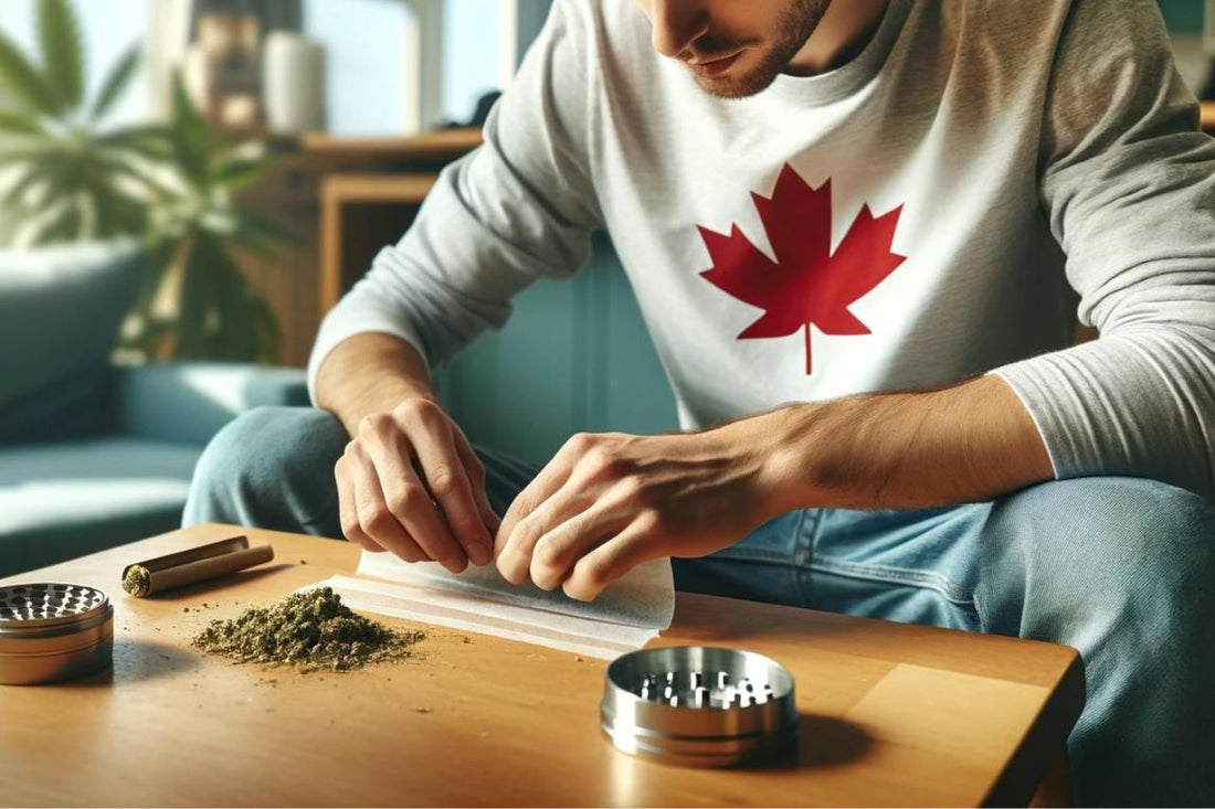 Homme canadien tenant un cannabis