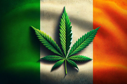 Drapeau irlandais et feuille de cannabis
