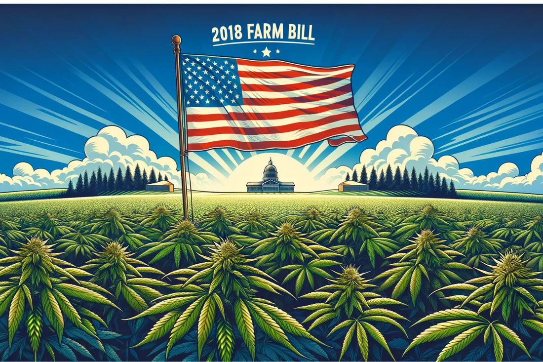 Un drapeau dans un champ de cannabis