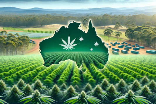 Carte de l'Australie dans la ferme de cannabis