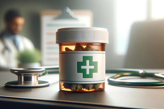 un conteneur rempli de cannabis médical