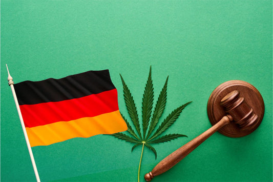 Drapeau allemand, Feuille de cannabis, Gavel
