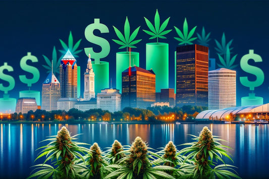 Cannabis avec paysage urbain de l'Ohio à l'arrière