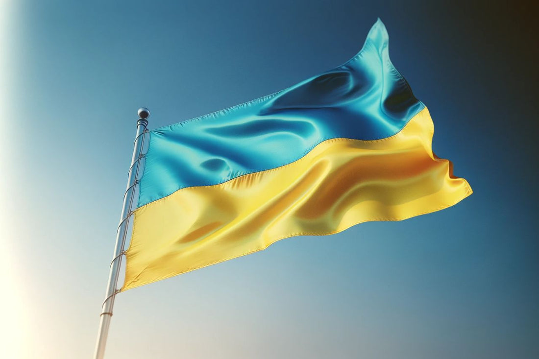 Drapeau ukrainien flottant