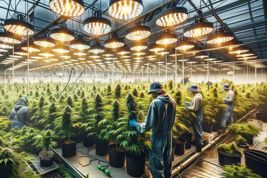 Une ferme de cannabis en intérieur
