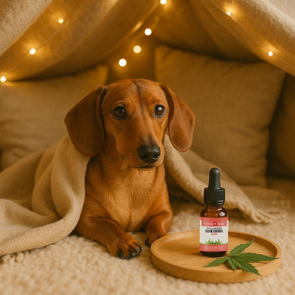 Huile de CBD pour chiens saumon