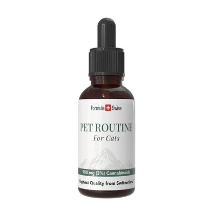Flacon Pet Routine pour chats de Formula Swiss sur fond blanc