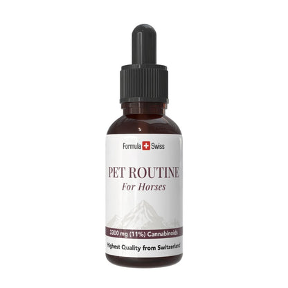 Formula Swiss Pet Routine pour chevaux – huile de CBD 10 % CBD, flacon compte-gouttes