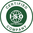 Logo de certification ISO avec le numéro 22716:2007